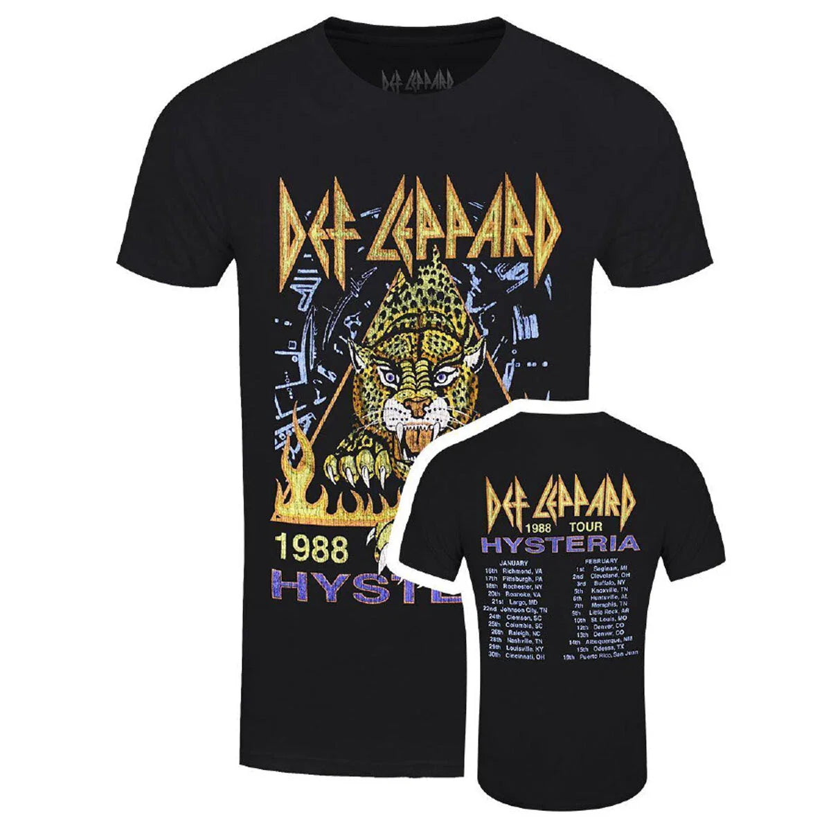 Def Leppard T-Shirt Hysteria 1988 Tour Band Official New Black Unisex T-shirt, Sweatshirt, Hoodie, Long Sleeve Tee - T-Shirt, Sweatshirt, Hoodie