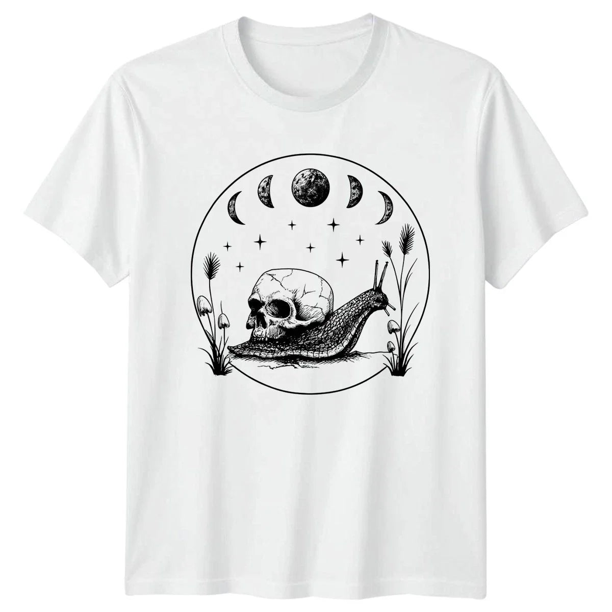 Skull Snail Moon Phases T-Shirt Celestial Gothic Birthday Gift For Him And Her Unisex T-shirt, Sweatshirt, Hoodie, Long Sleeve Tee - T-Shirt, Sweatshirt, Hoodie