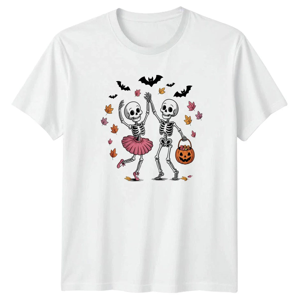 Dancing Skeletons Halloween Trick Or Treat Cute Spooky T-Shirt Halloween Gift Unisex T-shirt, Sweatshirt, Hoodie, Long Sleeve Tee - T-Shirt, Sweatshirt, Hoodie
