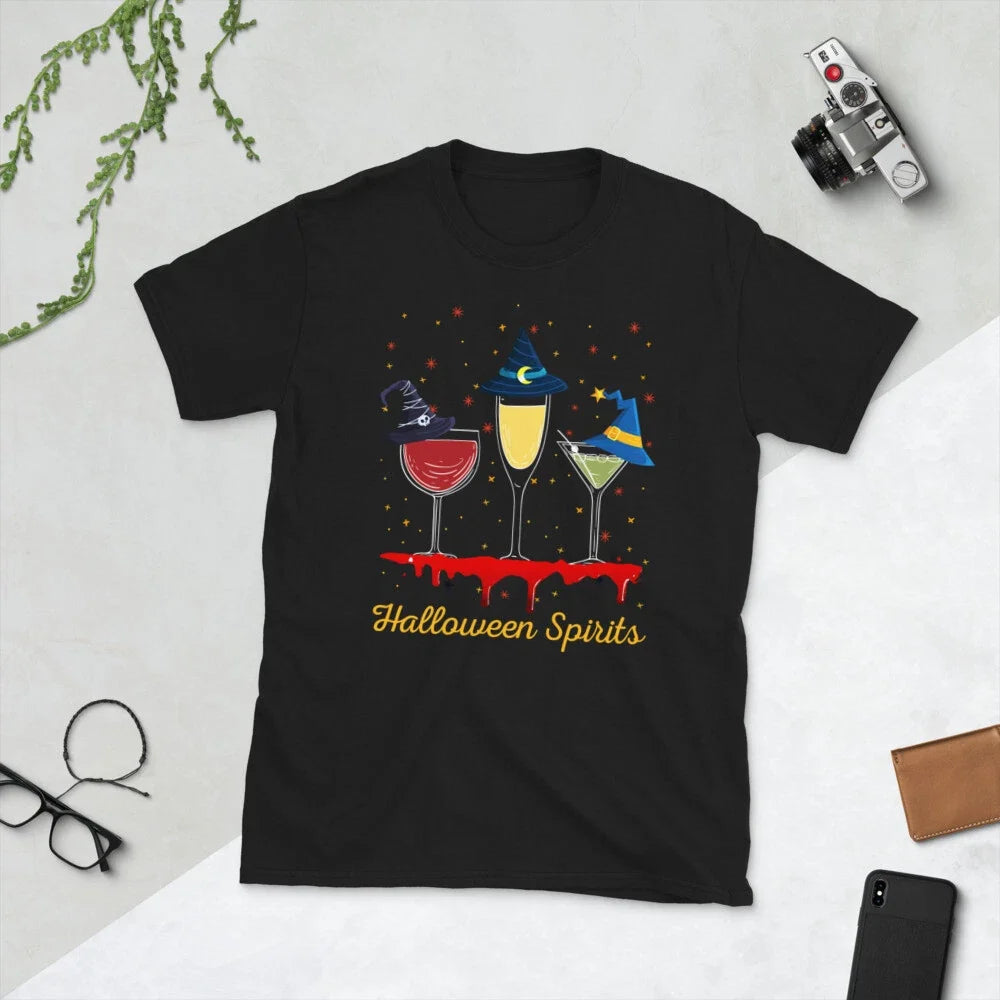 Halloween Spirits Shirt, Funny Halloween Shirt, Wine Shirt Unisex T-shirt, Sweatshirt, Hoodie, Long Sleeve Tee - T-Shirt, Sweatshirt, Hoodie