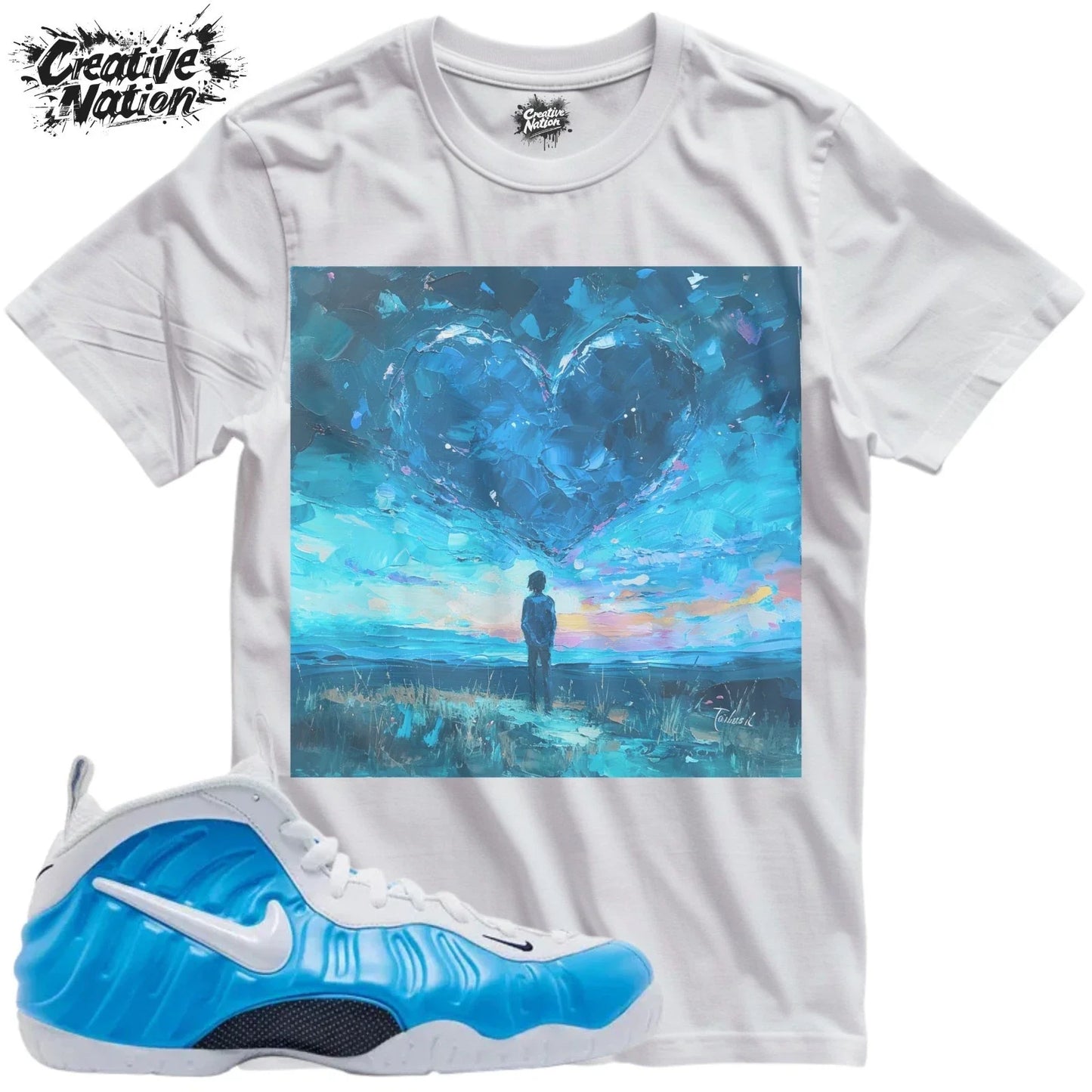 Shirt To Match Blue Unisex Tee Sneaker Shirt Heart Shirt For Sneaker Tee Outfit Unisex T-shirt, Sweatshirt, Hoodie, Long Sleeve Tee - T-Shirt, Sweatshirt, Hoodie