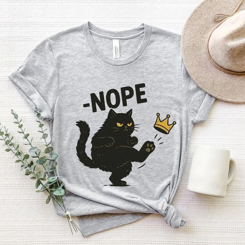 No Kings in America Black Cat Shirt, No Kings Shirt, Funny Political Meme T-Shir Unisex T-shirt, Sweatshirt, Hoodie, Long Sleeve Tee - T-Shirt, Sweatshirt, Hoodie