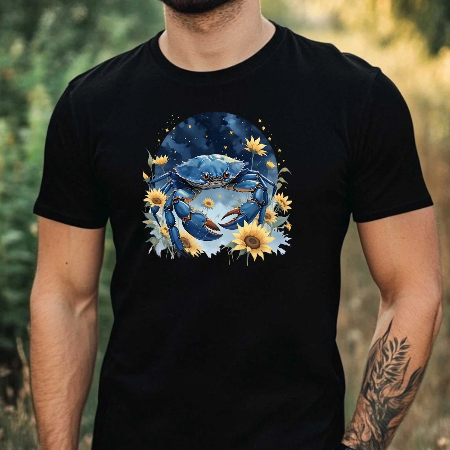 Mens Watercolour Underwater Motif Cotton T-Shirt Size XS to 5XL Unisex T-shirt, Sweatshirt, Hoodie, Long Sleeve Tee - T-Shirt, Sweatshirt, Hoodie