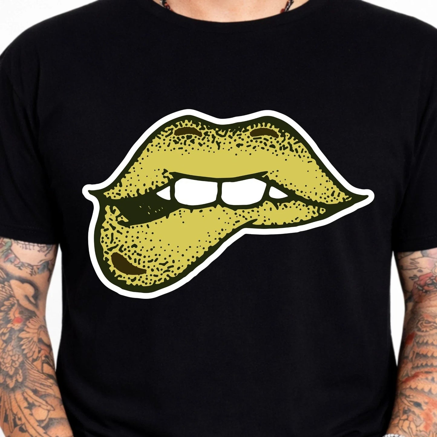 Sexy Lips Biting Tongue Trendy Streetwear Fashion Graphic Tee. Unisex T-shirt, Sweatshirt, Hoodie, Long Sleeve Tee - T-Shirt, Sweatshirt, Hoodie