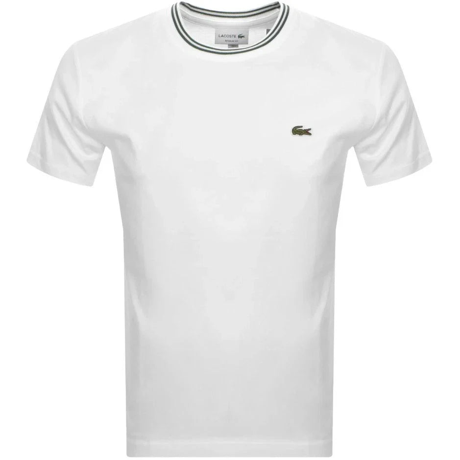 LACOSTE TIPPED CREW COLLAR T-SHIRT WHITE SIZE (8) 3XL RRP 60 BNWT Unisex T-shirt, Sweatshirt, Hoodie, Long Sleeve Tee - T-Shirt, Sweatshirt, Hoodie