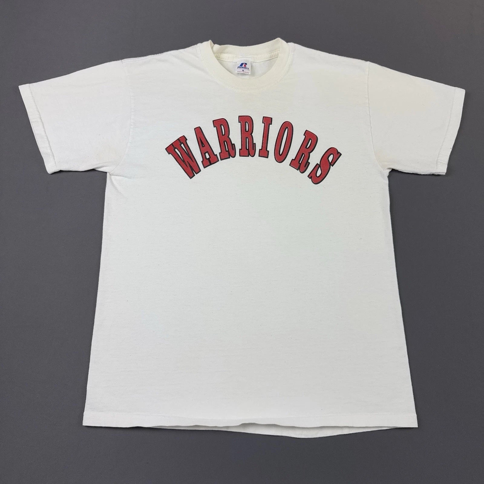 Rare Vintage Y2K Russell Athletic Warriors White Shirt Medium Sports Gym Run Unisex T-shirt, Sweatshirt, Hoodie, Long Sleeve Tee - T-Shirt, Sweatshirt, Hoodie