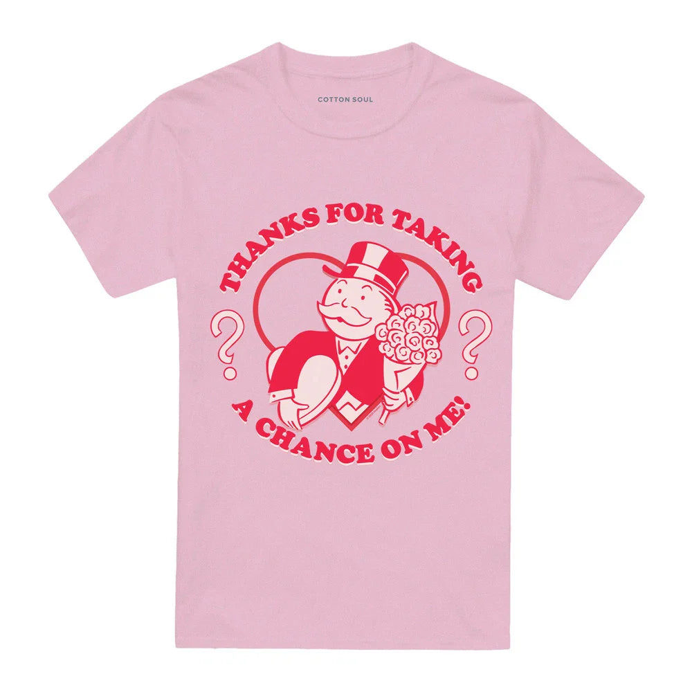 MONOPOLY TAKE A CHANCE ON ME ADULTS T-SHIRT S-3XL, LIGHT PINK Unisex T-shirt, Sweatshirt, Hoodie, Long Sleeve Tee - T-Shirt, Sweatshirt, Hoodie