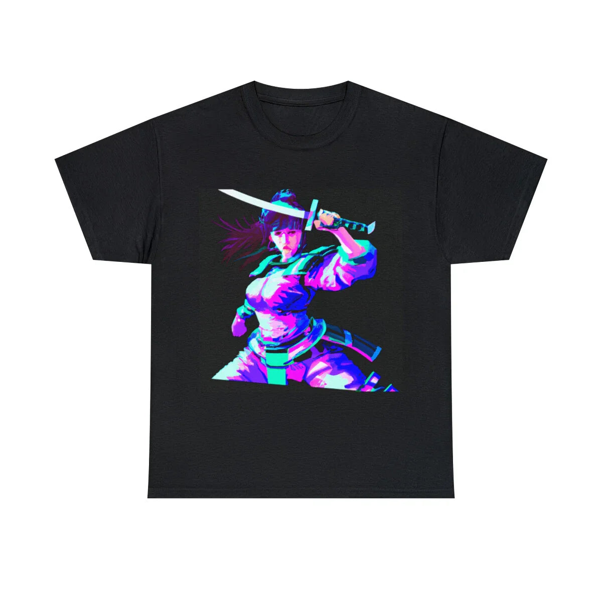 Anime Samurai Girl Fantasy Warrior Unisex Adult T Shirt Japanese Aesthetic Tee Unisex T-shirt, Sweatshirt, Hoodie, Long Sleeve Tee - T-Shirt, Sweatshirt, Hoodie