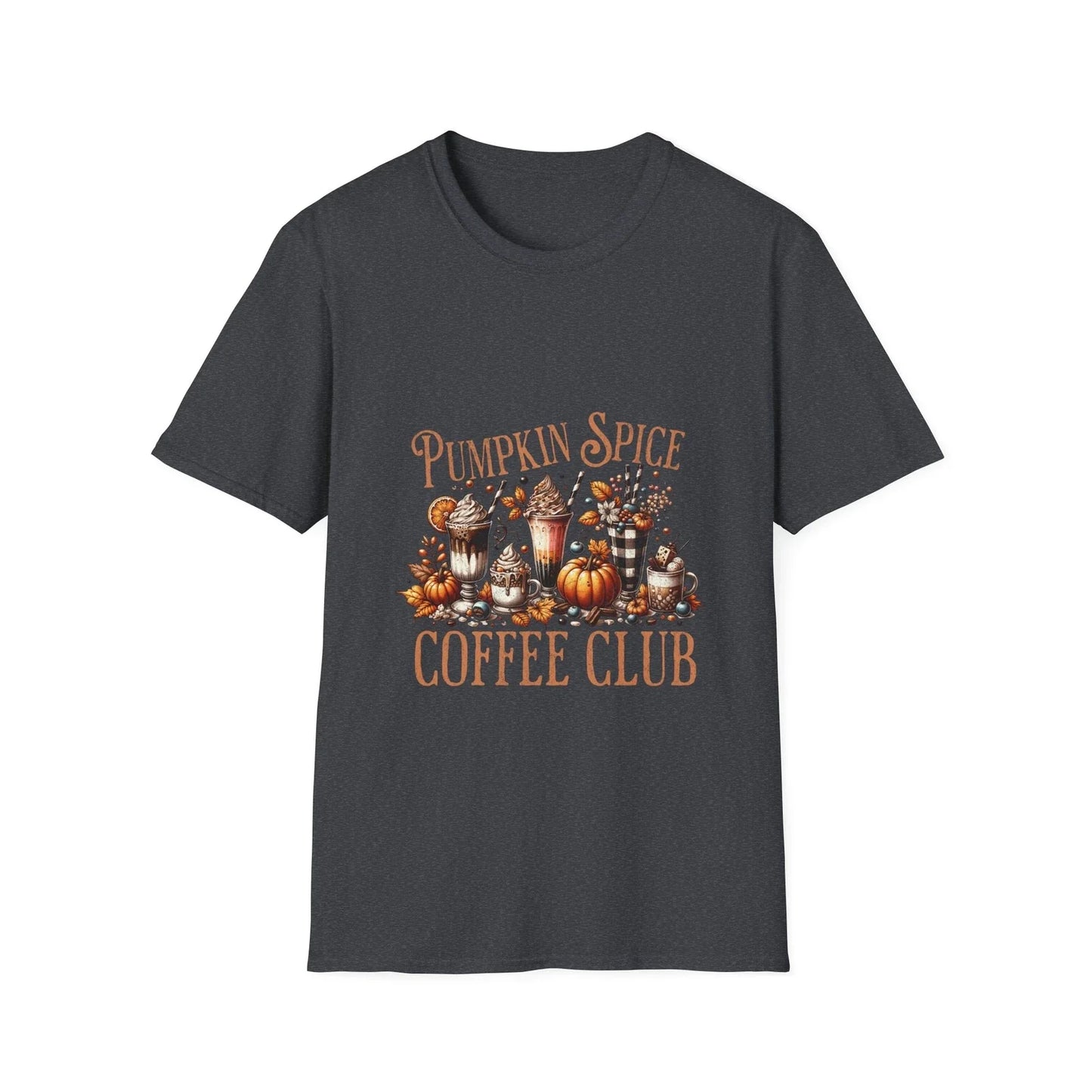 Pumpkin Spice Coffee Club Fall Pumpkins Unisex Softstyle T-Shirt Unisex T-shirt, Sweatshirt, Hoodie, Long Sleeve Tee - T-Shirt, Sweatshirt, Hoodie