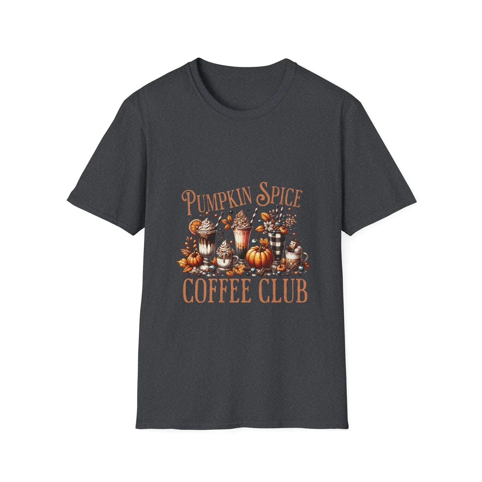 Pumpkin Spice Coffee Club Fall Pumpkins Unisex Softstyle T-Shirt Unisex T-shirt, Sweatshirt, Hoodie, Long Sleeve Tee - T-Shirt, Sweatshirt, Hoodie