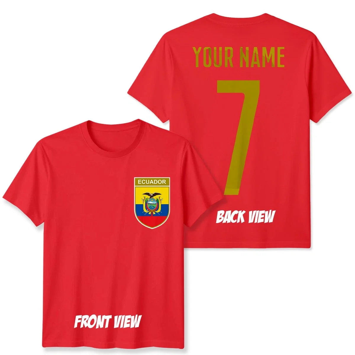 Personalised Ecuador Football Unisex Kids T-Shirt Name Number Tee #WC Unisex T-shirt, Sweatshirt, Hoodie, Long Sleeve Tee - T-Shirt, Sweatshirt, Hoodie