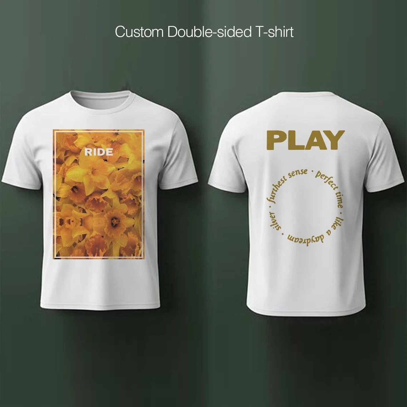 Custom T-shirt doubled-sided, front & back. One off, made to order, hand crafted Unisex T-shirt, Sweatshirt, Hoodie, Long Sleeve Tee - T-Shirt, Sweatshirt, Hoodie