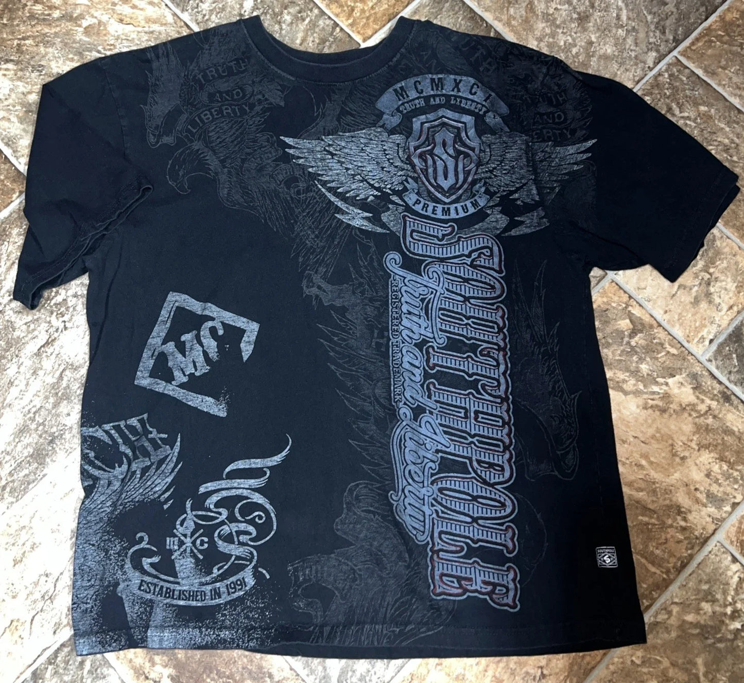 Southpole Y2K Tee Shirt Graphic Gothic Style Black 3XB HipHop Streetwear VTG Unisex T-shirt, Sweatshirt, Hoodie, Long Sleeve Tee - T-Shirt, Sweatshirt, Hoodie