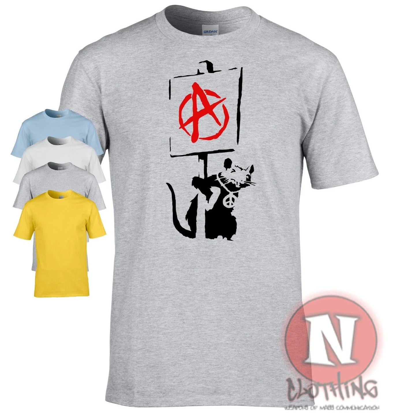 T-Shirt Banksy Anarchie Rat Art Stencil Punk Politique Unisex T-shirt, Sweatshirt, Hoodie, Long Sleeve Tee - T-Shirt, Sweatshirt, Hoodie