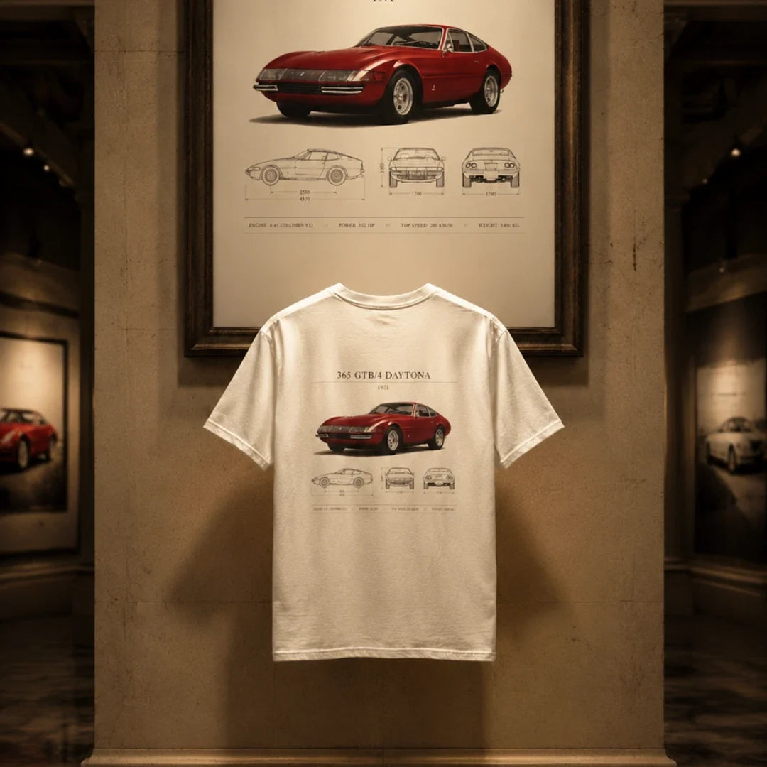 THE GT- 365 GTB/4 Daytona - Analog Automotive Heavyweight Tee Unisex T-shirt, Sweatshirt, Hoodie, Long Sleeve Tee - T-Shirt, Sweatshirt, Hoodie