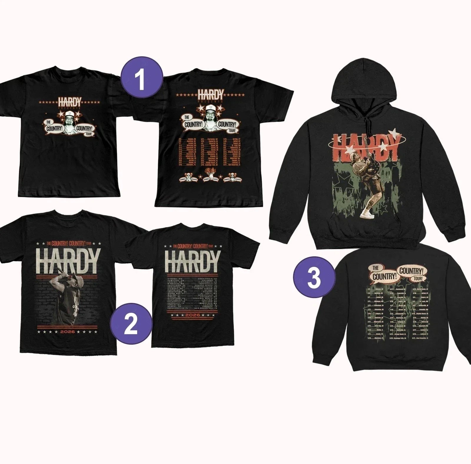 SALE! Hardy Country Country Tour 2026 T-Shirt OR Hoodie Reprint Unisex T-shirt, Sweatshirt, Hoodie, Long Sleeve Tee - T-Shirt, Sweatshirt, Hoodie