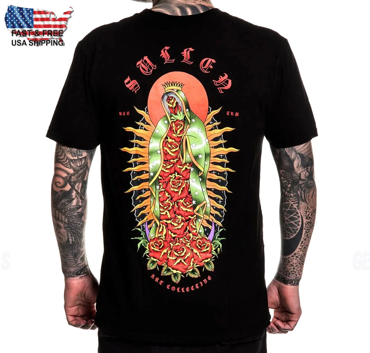 Sullen Art Collective Saint Rosa Premium SCM7390 Manga Corta T-Shirt para Hombre Unisex T-shirt, Sweatshirt, Hoodie, Long Sleeve Tee - T-Shirt, Sweatshirt, Hoodie