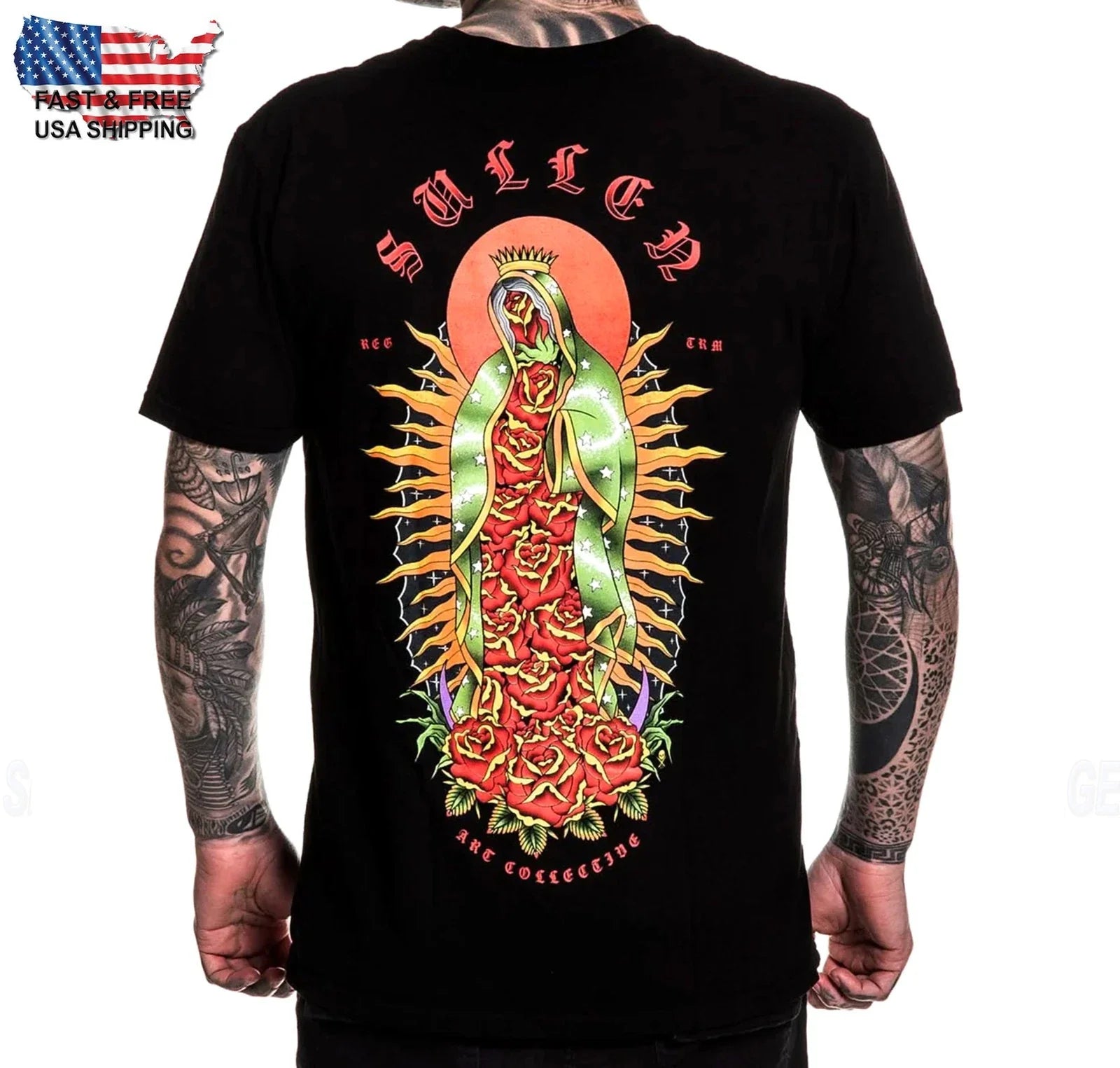 Sullen Art Collective Saint Rosa Premium SCM7390 Manga Corta T-Shirt para Hombre Unisex T-shirt, Sweatshirt, Hoodie, Long Sleeve Tee - T-Shirt, Sweatshirt, Hoodie