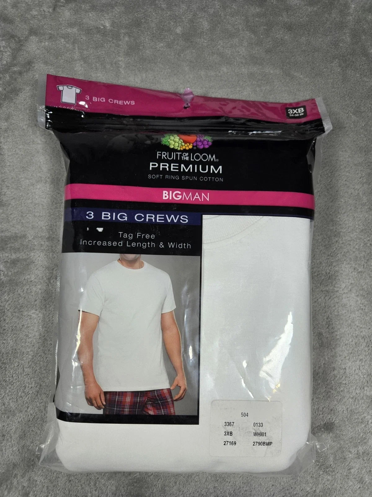Fruit Of The Loom Mens 3XB Premium Man 3pk Big Crew Undershirt White Shirt NWT Unisex T-shirt, Sweatshirt, Hoodie, Long Sleeve Tee - T-Shirt, Sweatshirt, Hoodie