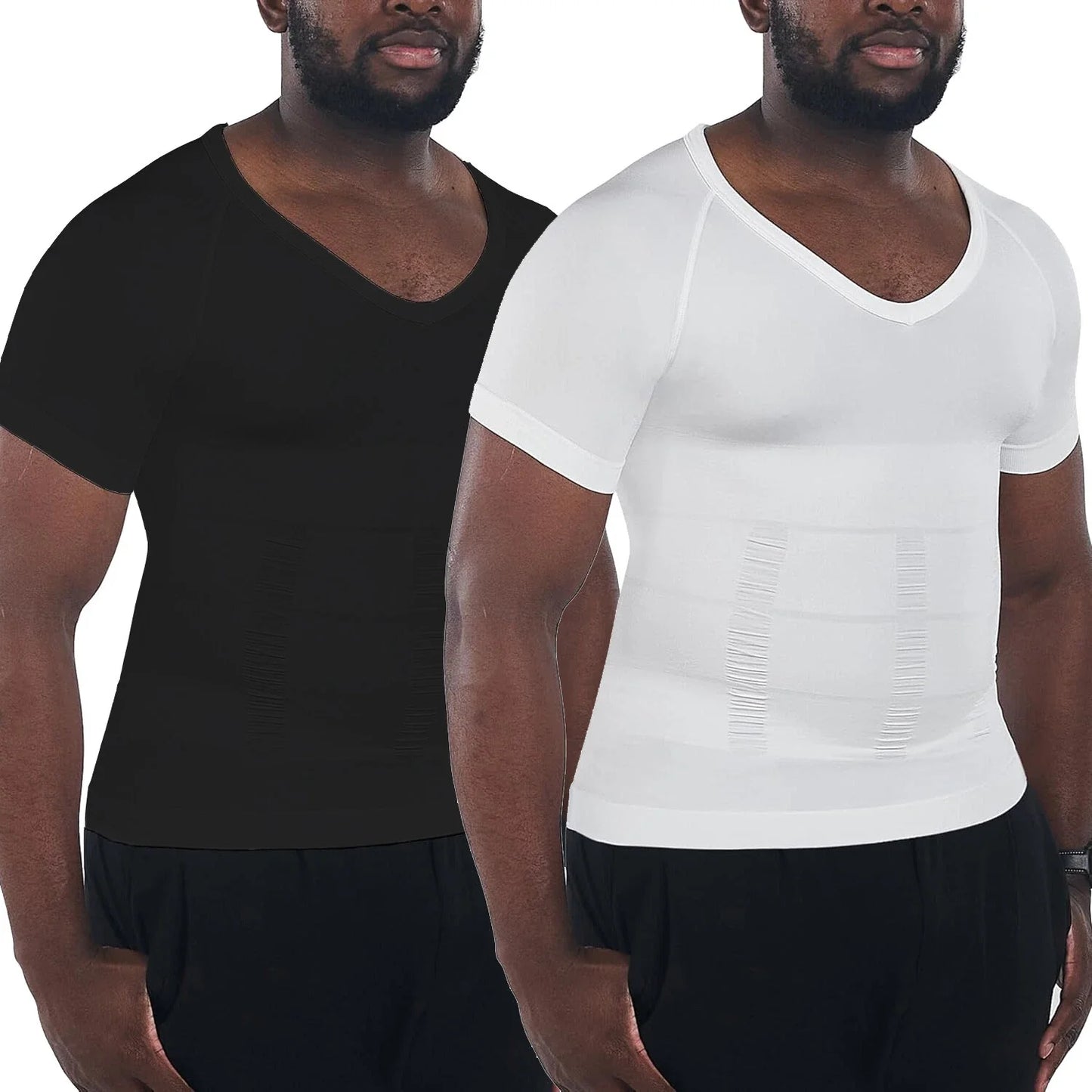 Men's Gynecomastia Undershirt V-Neck Chest Compression Shirts Slim Body Shaper Unisex T-shirt, Sweatshirt, Hoodie, Long Sleeve Tee - T-Shirt, Sweatshirt, Hoodie