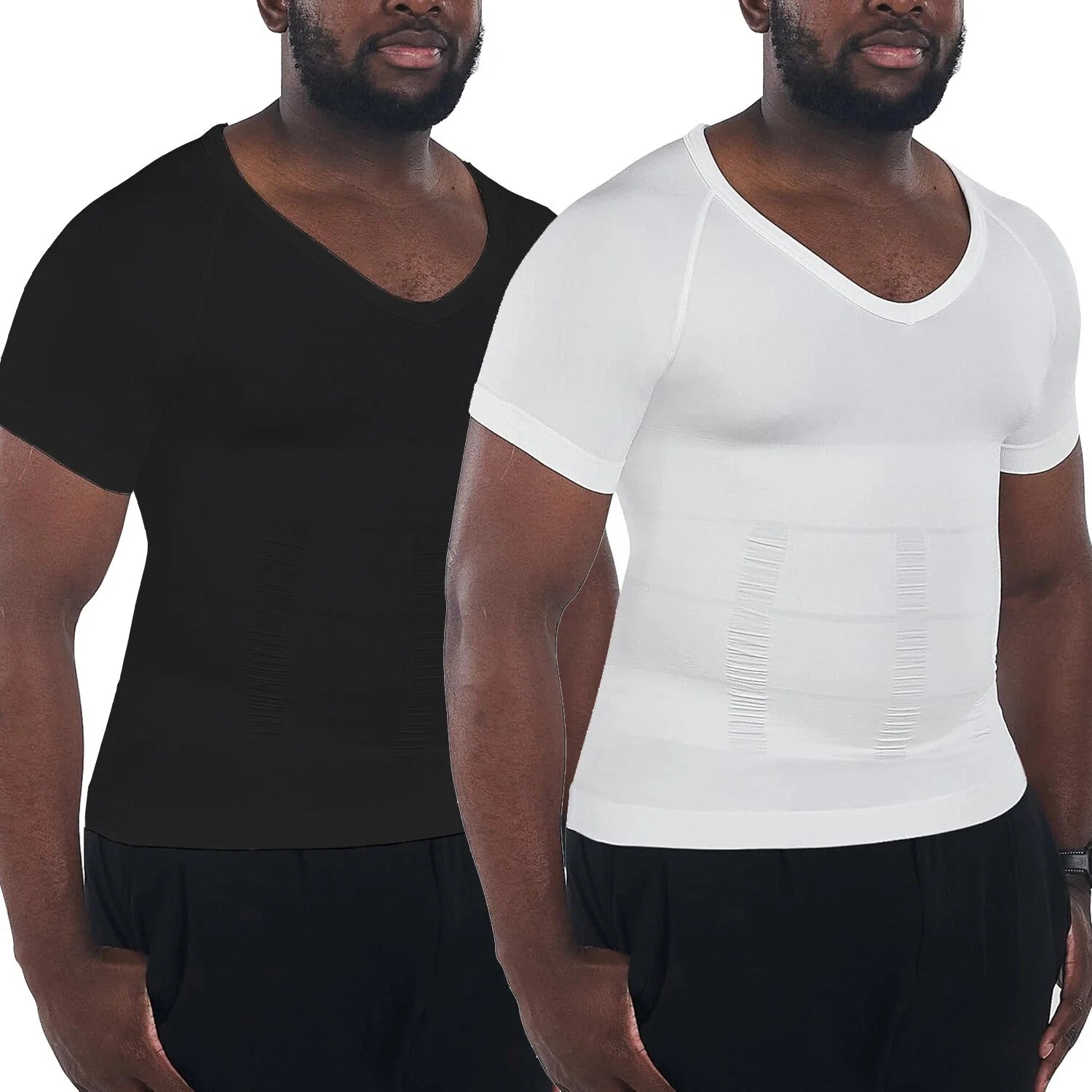 Men's Gynecomastia Undershirt V-Neck Chest Compression Shirts Slim Body Shaper Unisex T-shirt, Sweatshirt, Hoodie, Long Sleeve Tee - T-Shirt, Sweatshirt, Hoodie