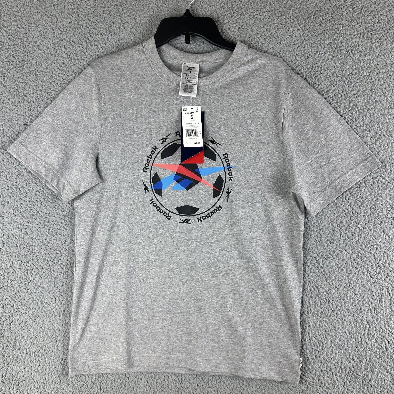Reebok T-Shirt Men's Small Grey Cotton Soccer Graphic Tee Unisex T-shirt, Sweatshirt, Hoodie, Long Sleeve Tee - T-Shirt, Sweatshirt, Hoodie