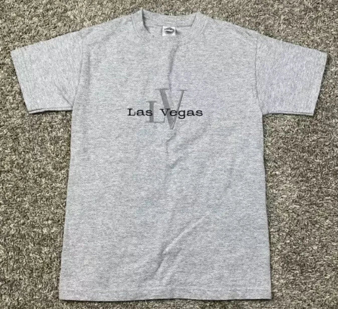 Las Vegas Gray T Shirt Size Small Embroidered Spellout Excellent Condition Unisex T-shirt, Sweatshirt, Hoodie, Long Sleeve Tee - T-Shirt, Sweatshirt, Hoodie
