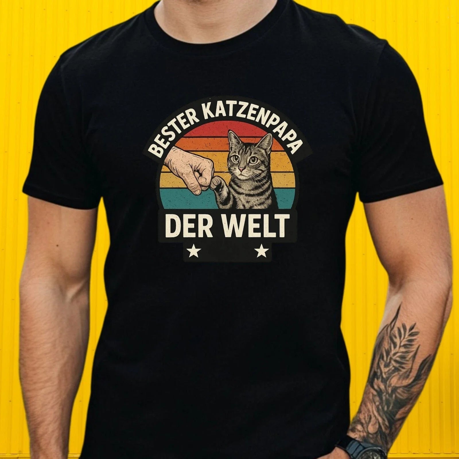 Mens Best Cat Dad Motif Cotton T-Shirt Size XS to 5XL Unisex T-shirt, Sweatshirt, Hoodie, Long Sleeve Tee - T-Shirt, Sweatshirt, Hoodie