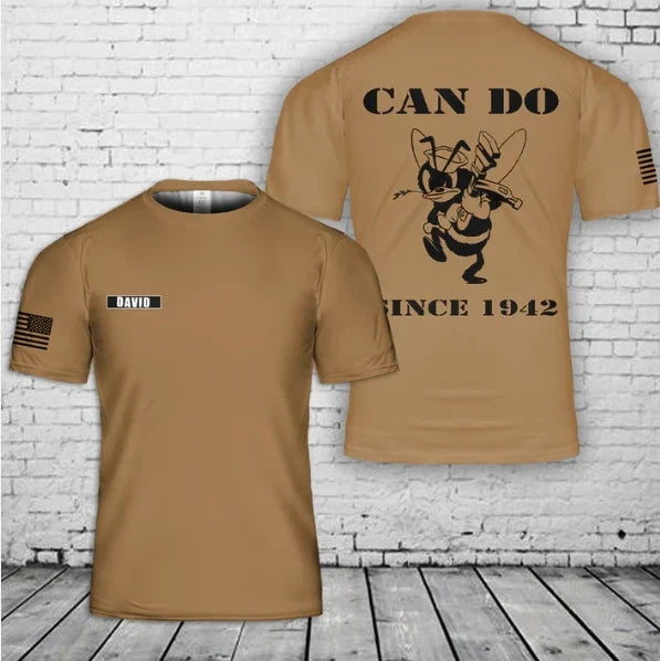 Custom Name US Navy Seabee Can Do Since 1942 3D T-Shirt Unisex T-shirt, Sweatshirt, Hoodie, Long Sleeve Tee - T-Shirt, Sweatshirt, Hoodie