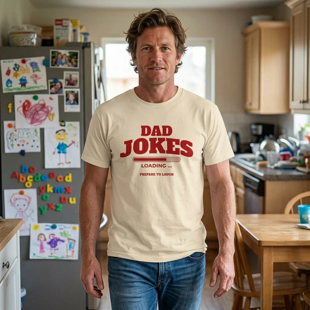 Dad Jokes Loading T-Shirt | Humor Tee, Funny Saying Shirt Unisex T-shirt, Sweatshirt, Hoodie, Long Sleeve Tee - T-Shirt, Sweatshirt, Hoodie