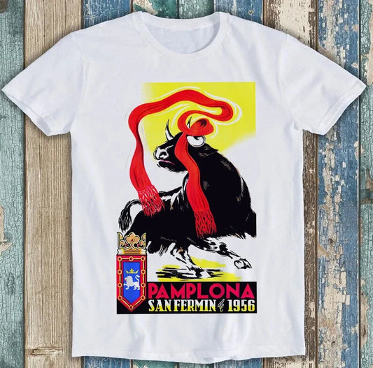1956 Pamplona Spain Running of Bulls Best Seller Funny Gift Tee T Shirt M1674 Unisex T-shirt, Sweatshirt, Hoodie, Long Sleeve Tee - T-Shirt, Sweatshirt, Hoodie