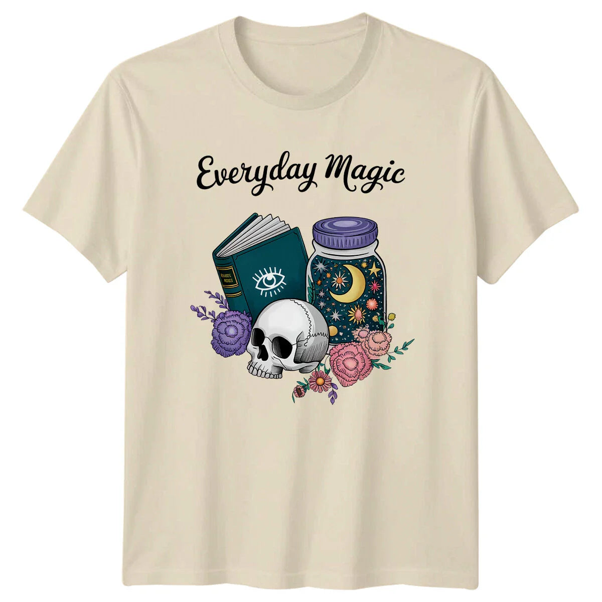 Everyday Magic Skull Book Jar Boho Celestial Graphic T-Shirt Unisex T-shirt, Sweatshirt, Hoodie, Long Sleeve Tee - T-Shirt, Sweatshirt, Hoodie