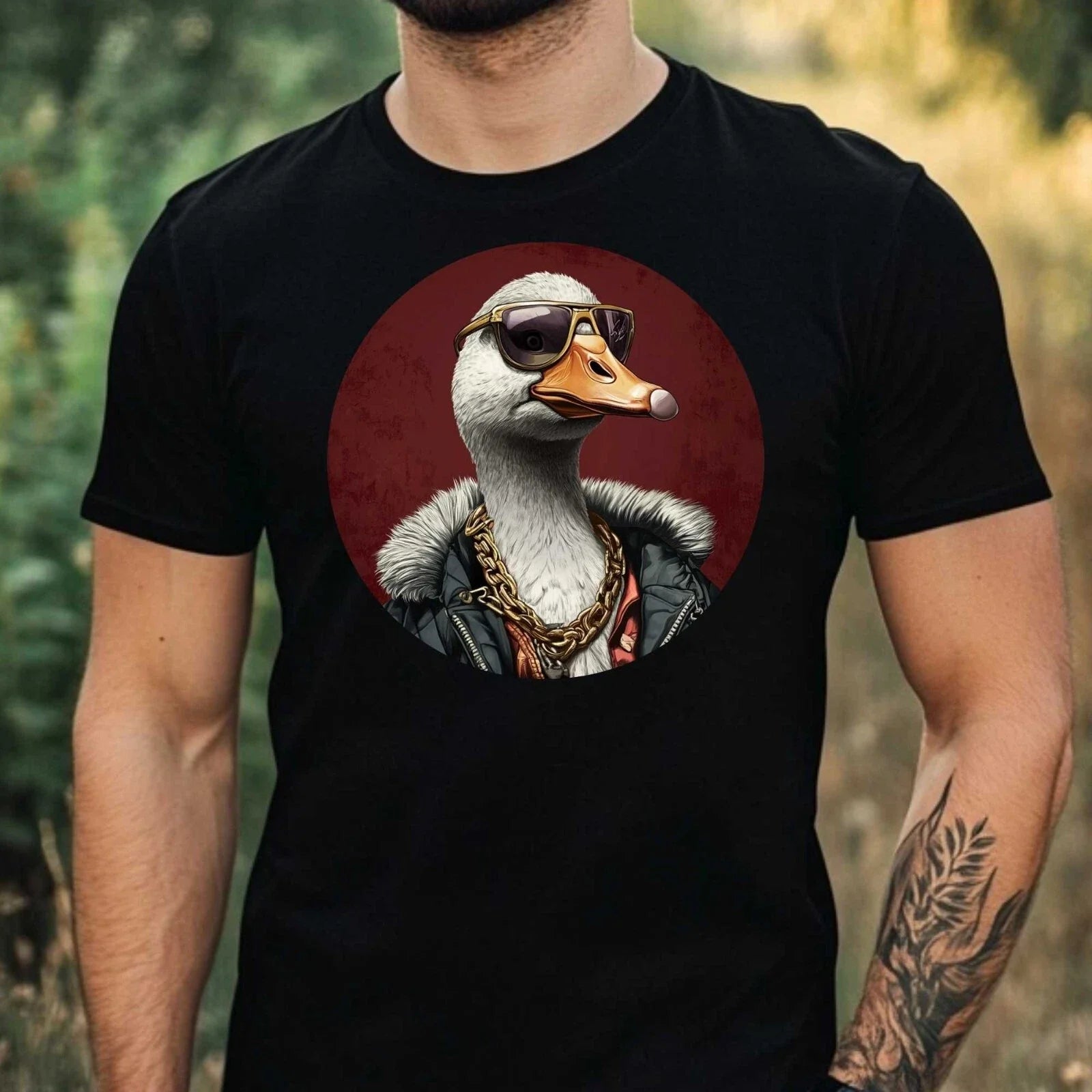 Mens Gangster Goose Motif Cotton T-Shirt Size XS to 5XL Unisex T-shirt, Sweatshirt, Hoodie, Long Sleeve Tee - T-Shirt, Sweatshirt, Hoodie