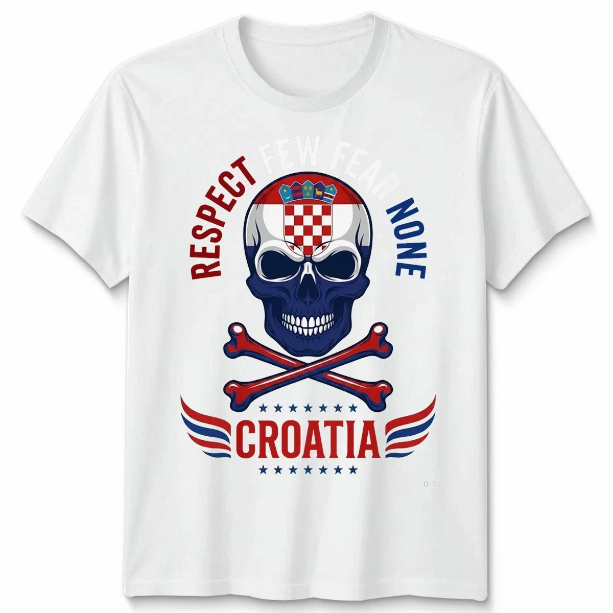 Croatia Respect Few Skull Football Unisex T Shirt Mens Womens Graphic Tee Unisex T-shirt, Sweatshirt, Hoodie, Long Sleeve Tee - T-Shirt, Sweatshirt, Hoodie