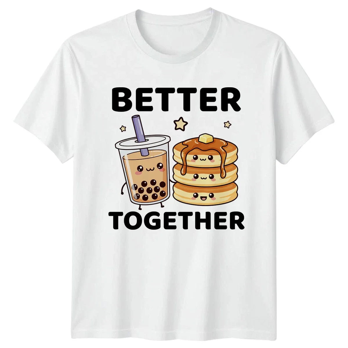 Better Together Bubble Tea Pancakes Food T-Shirt Boba Kawaii Valentines Day Unisex T-shirt, Sweatshirt, Hoodie, Long Sleeve Tee - T-Shirt, Sweatshirt, Hoodie