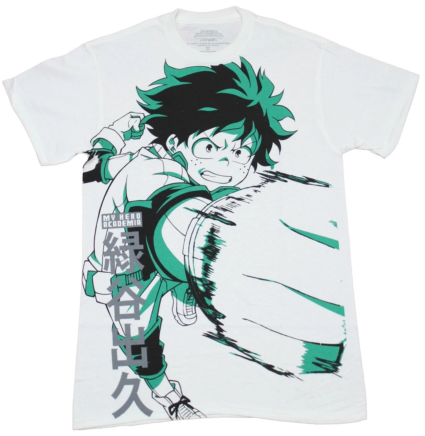 My Hero Academia Mens T-Shirt - Deku  All Over Green Highlight Punch Unisex T-shirt, Sweatshirt, Hoodie, Long Sleeve Tee - T-Shirt, Sweatshirt, Hoodie