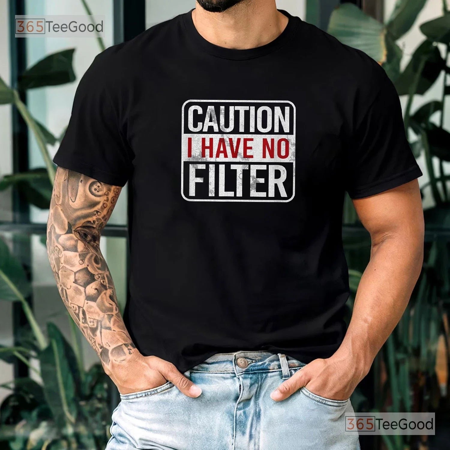 Caution I Have No Filter Shirt, Funny Sarcastic Humor Graphic Tee Men Women Unisex T-shirt, Sweatshirt, Hoodie, Long Sleeve Tee - T-Shirt, Sweatshirt, Hoodie