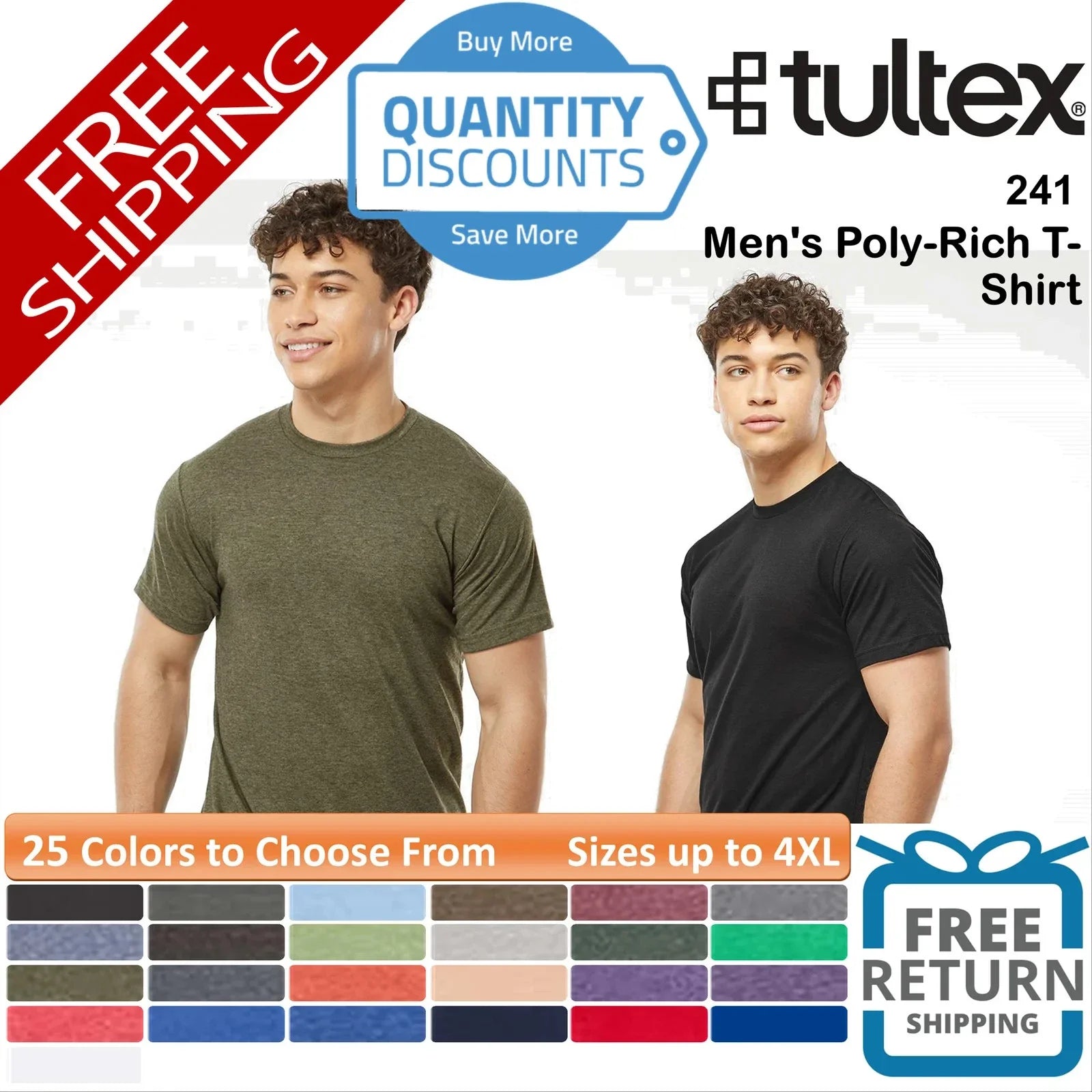 Tultex Men Poly-rich ringspun T-shirt Short Sleeve Top Up To 4XL 241 Unisex T-shirt, Sweatshirt, Hoodie, Long Sleeve Tee - T-Shirt, Sweatshirt, Hoodie