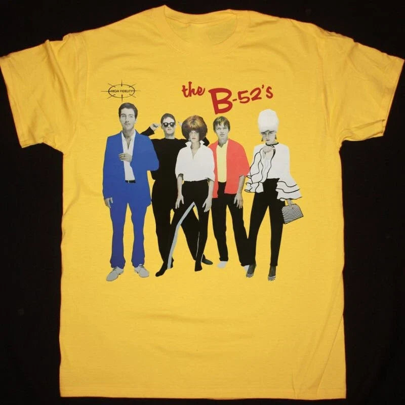 The B-52's band Men T-shirt Yellow Unisex Tee All Sizes S-5XL 2F594 Unisex T-shirt, Sweatshirt, Hoodie, Long Sleeve Tee - T-Shirt, Sweatshirt, Hoodie