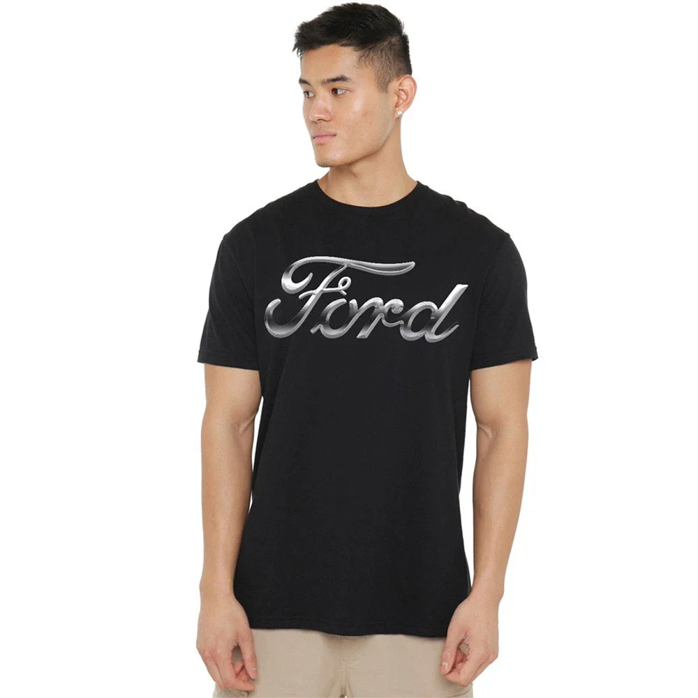 Ford Chrome Ford Logo Unisex T-Shirt S-5XL, Black Unisex T-shirt, Sweatshirt, Hoodie, Long Sleeve Tee - T-Shirt, Sweatshirt, Hoodie