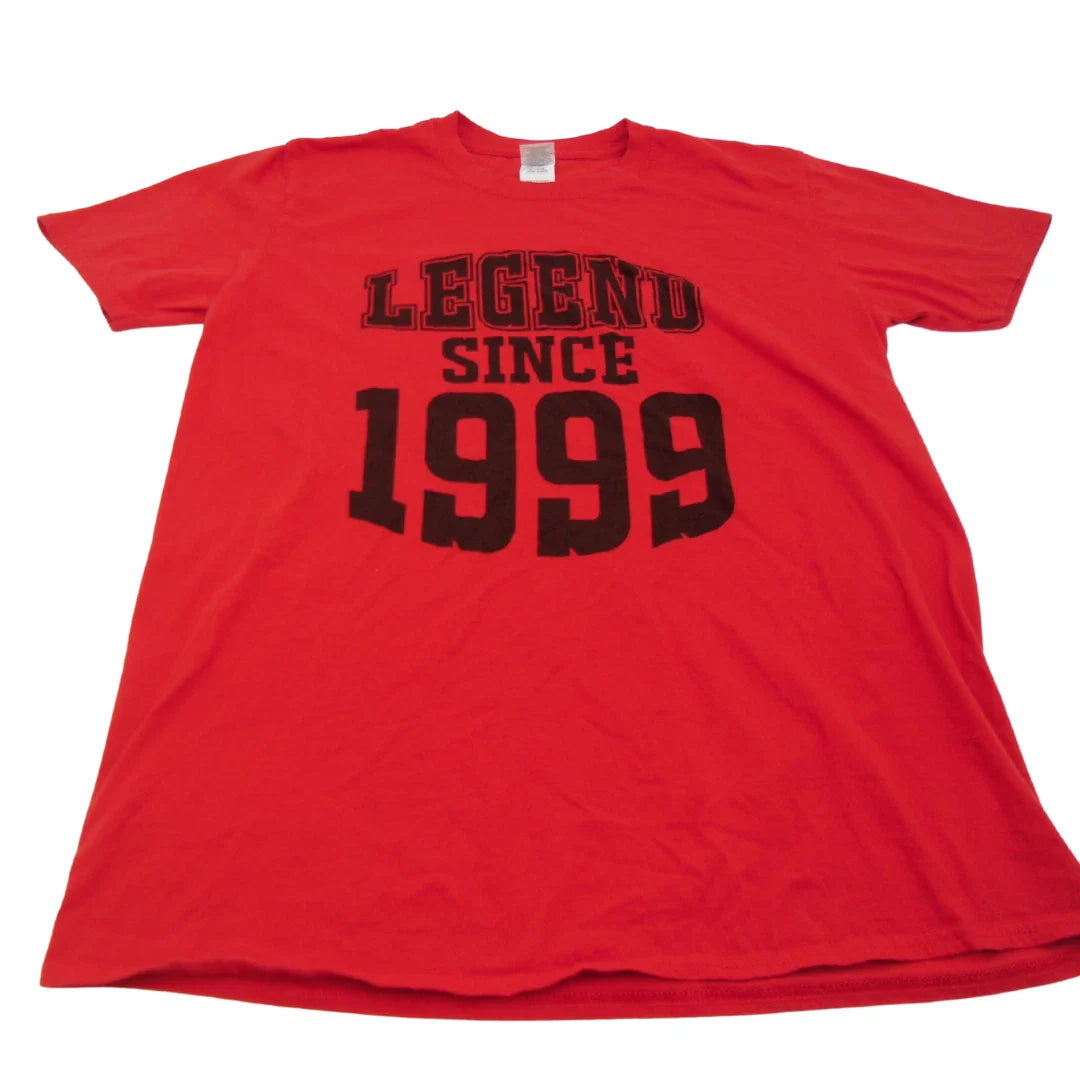 Gildan T-Shirt Men's Large Red Legend Since 1999 Phrase Short Sleeve Unisex T-shirt, Sweatshirt, Hoodie, Long Sleeve Tee - T-Shirt, Sweatshirt, Hoodie