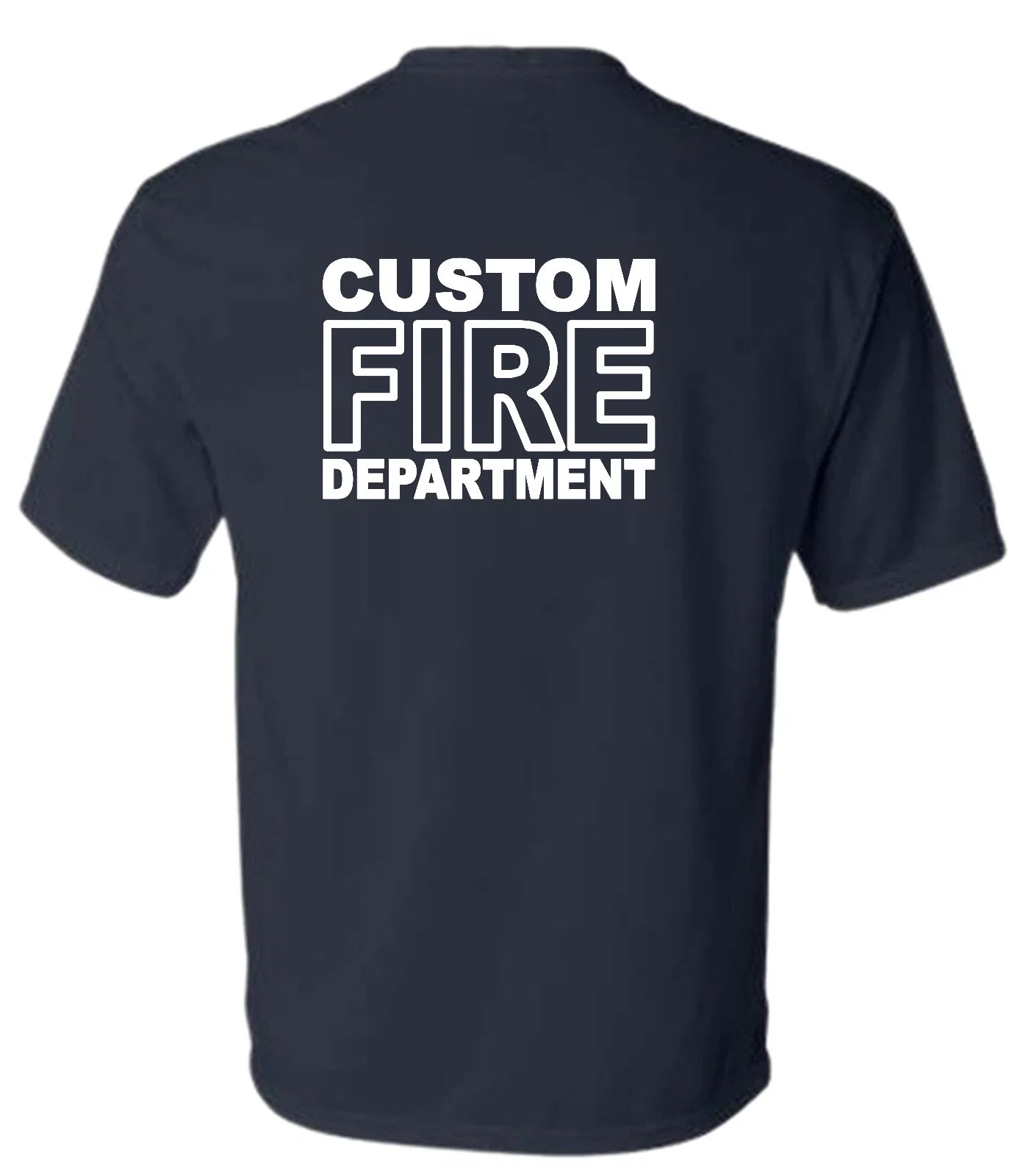 Custom Name Fire Dept T-shirt. Personalized. White Print Unisex T-shirt, Sweatshirt, Hoodie, Long Sleeve Tee - T-Shirt, Sweatshirt, Hoodie