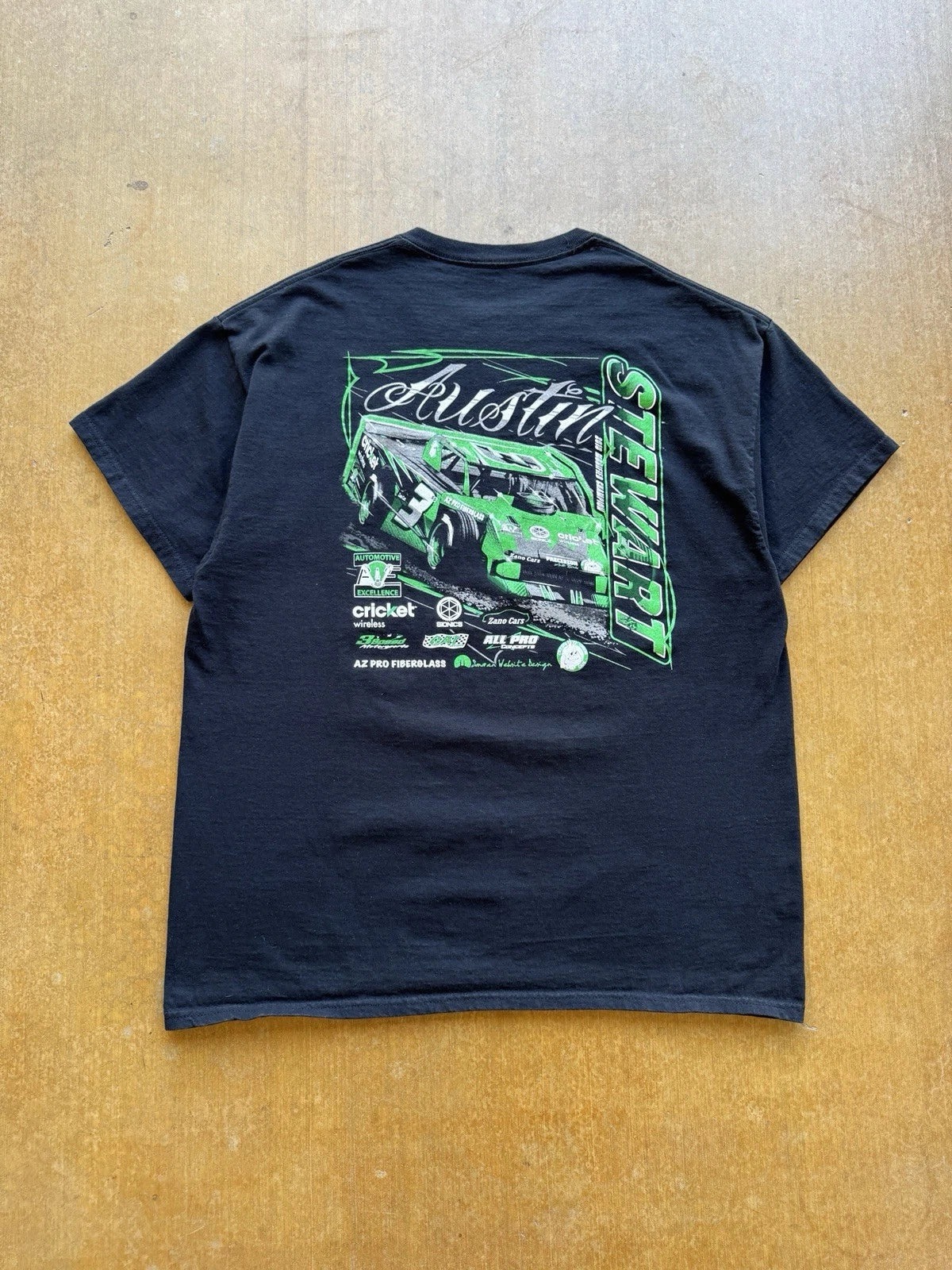 VTG Austin Stewart NASCAR Racing Y2K Biker Black T-Shirt X-Large Unisex T-shirt, Sweatshirt, Hoodie, Long Sleeve Tee - T-Shirt, Sweatshirt, Hoodie