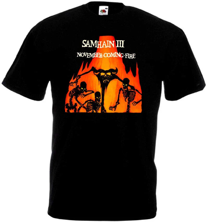 Samhain November Coming Fire T shirt black horror punk band all sizes S-5XL Unisex T-shirt, Sweatshirt, Hoodie, Long Sleeve Tee - T-Shirt, Sweatshirt, Hoodie
