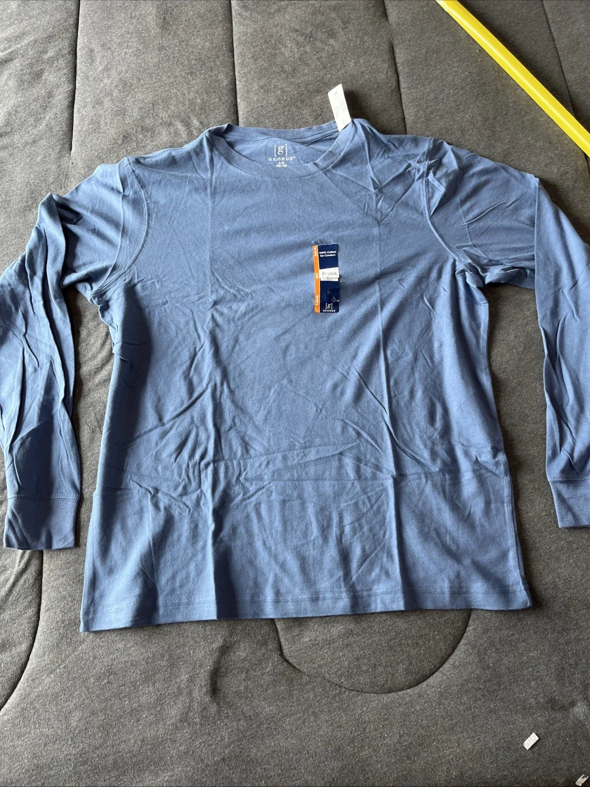 GEORGE 100% COTTON FOR COMFORT BLUE LONG SLEEVE CREW NECK TEE SHIRT  M(38-40) Unisex T-shirt, Sweatshirt, Hoodie, Long Sleeve Tee - T-Shirt, Sweatshirt, Hoodie
