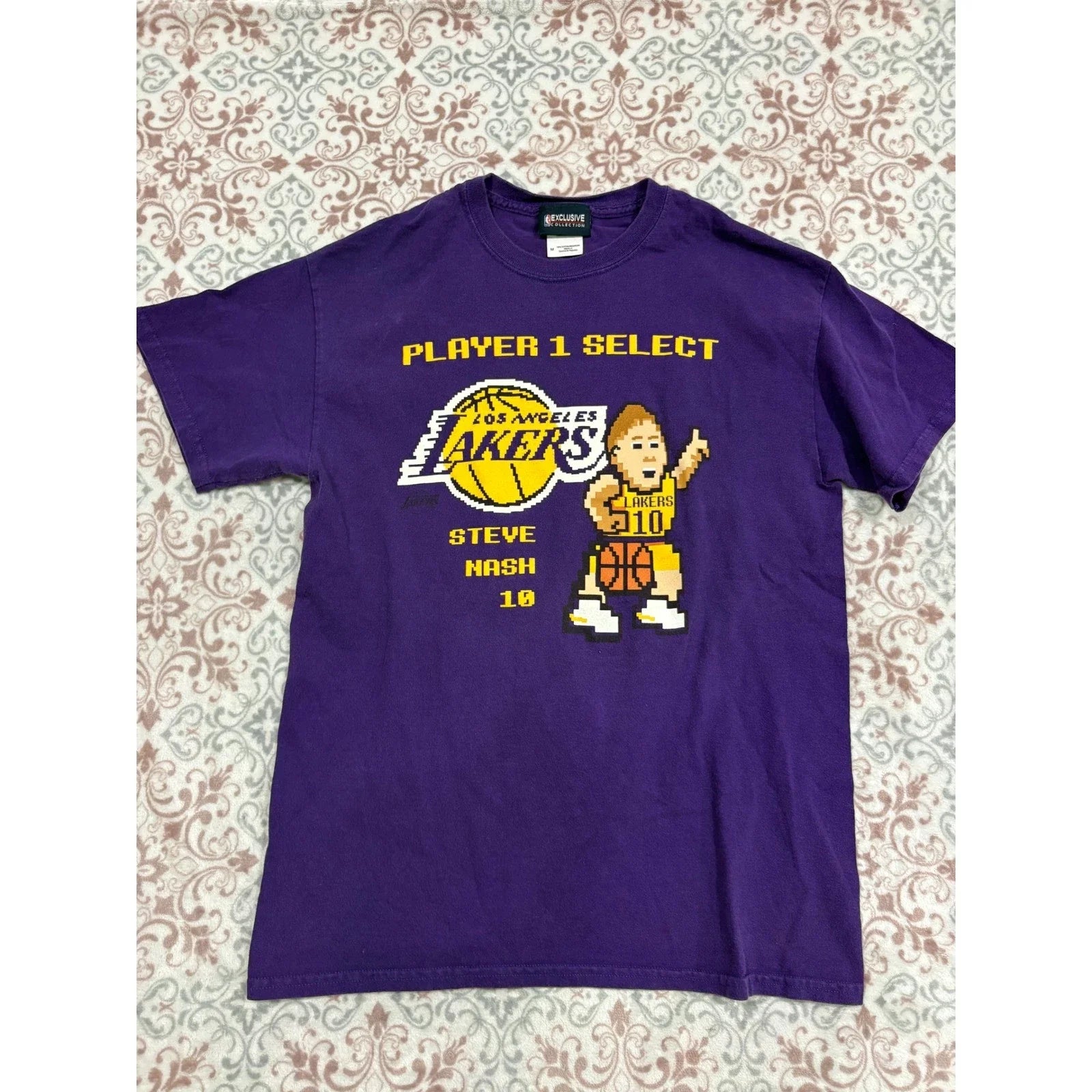 NBA Exclusive Collection Los Angeles Lakers Steve Nash 10 Pixel Art Shirt Mens M Unisex T-shirt, Sweatshirt, Hoodie, Long Sleeve Tee - T-Shirt, Sweatshirt, Hoodie