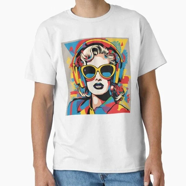 Pop Art Portrait of Woman Classic T-Shirt T-Shirt Made in US/AUS Size S-2XL Unisex T-shirt, Sweatshirt, Hoodie, Long Sleeve Tee - T-Shirt, Sweatshirt, Hoodie