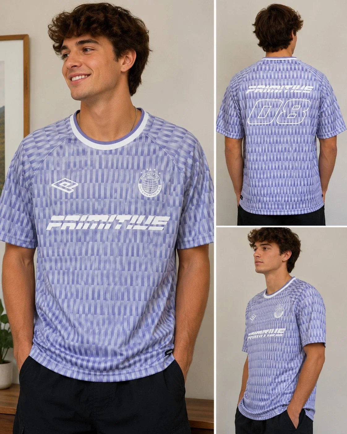 Primitive Soccer Jersey Mens Large Purple White Graphic Skateboarding... Unisex T-shirt, Sweatshirt, Hoodie, Long Sleeve Tee - T-Shirt, Sweatshirt, Hoodie