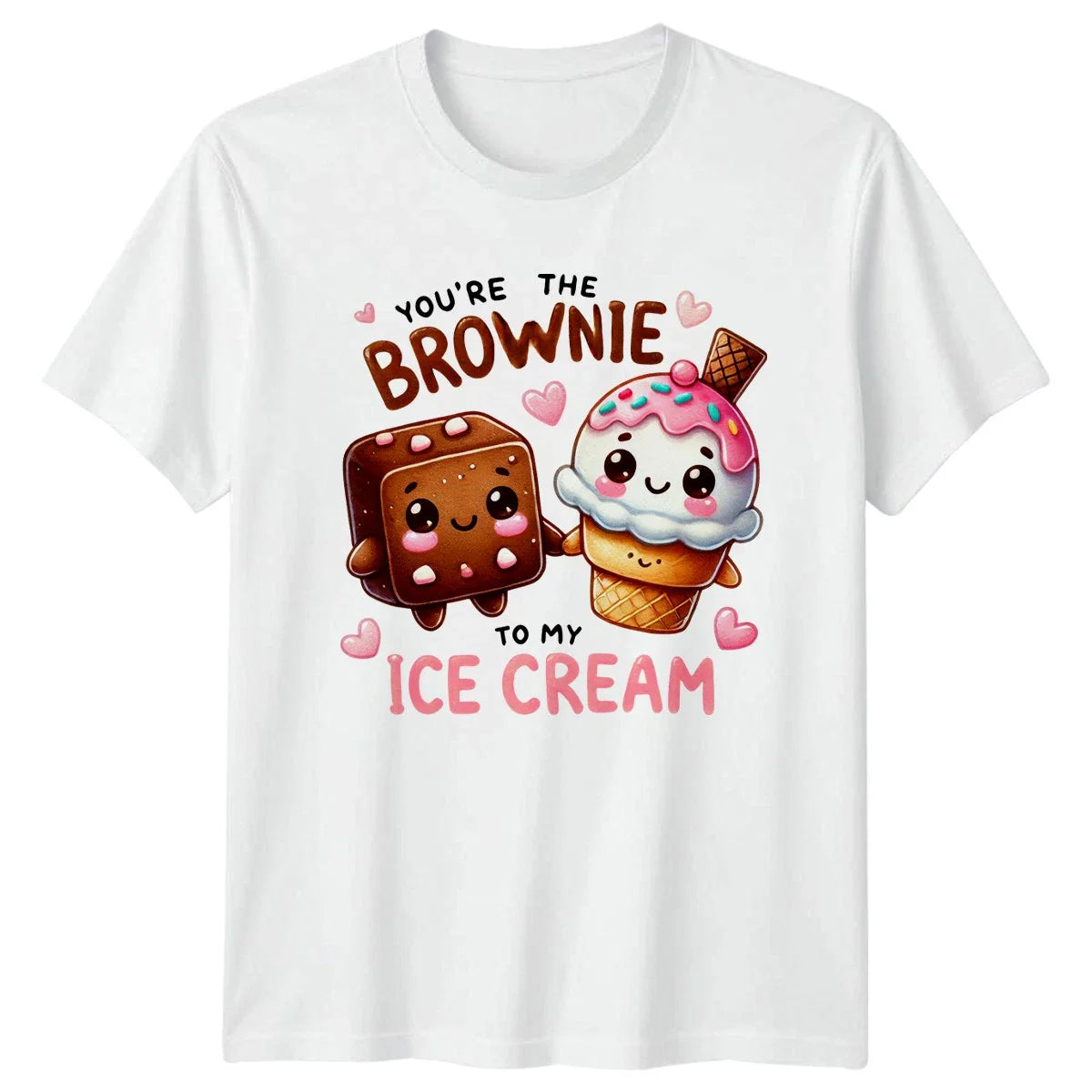 Brownie Ice Cream Kawaii Graphic Tee Unisex Top Unisex T-shirt, Sweatshirt, Hoodie, Long Sleeve Tee - T-Shirt, Sweatshirt, Hoodie