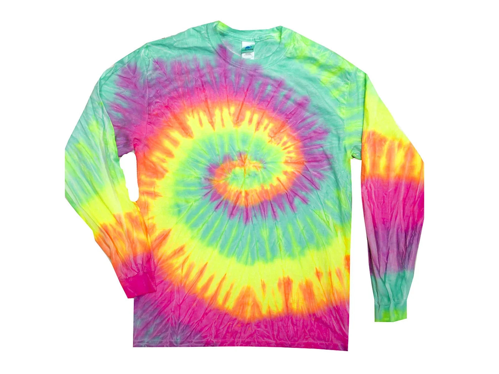 Minty Rainbow Tie Dye Long Sleeve T-Shirt Adult & Kids 100% Cotton Colortone Unisex T-shirt, Sweatshirt, Hoodie, Long Sleeve Tee - T-Shirt, Sweatshirt, Hoodie